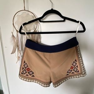Boho Perfection: THML embroidered side zip shorts